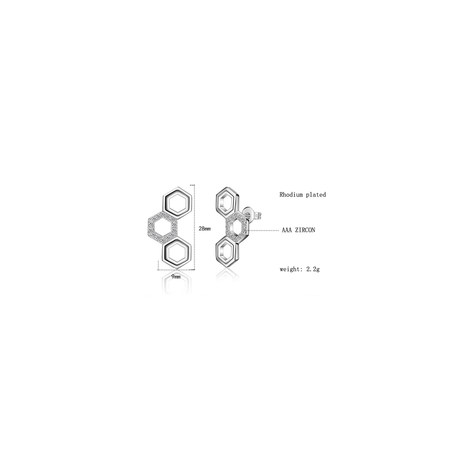 EZÜST HEXAGON FÜLBEVALÓ