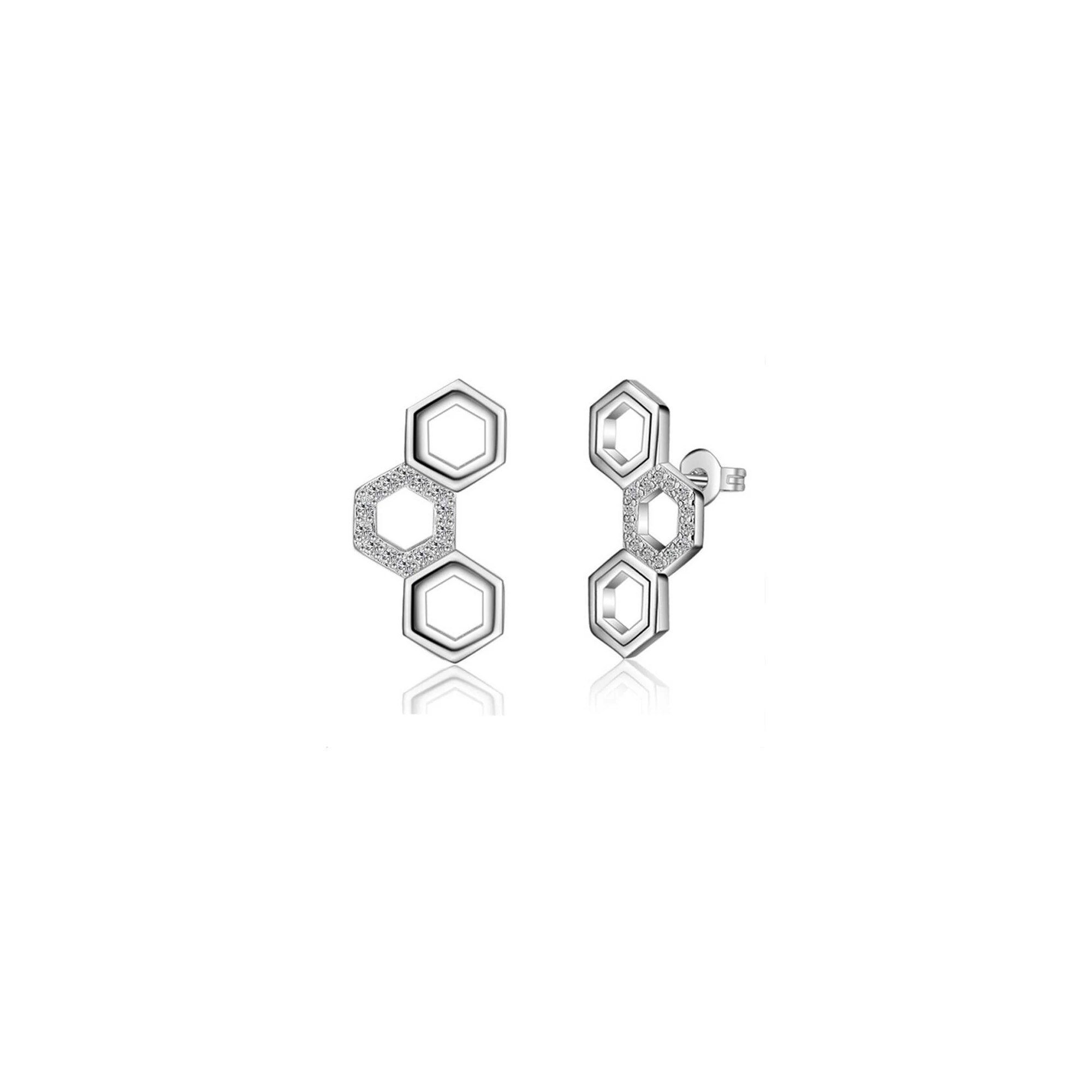 EZÜST HEXAGON FÜLBEVALÓ