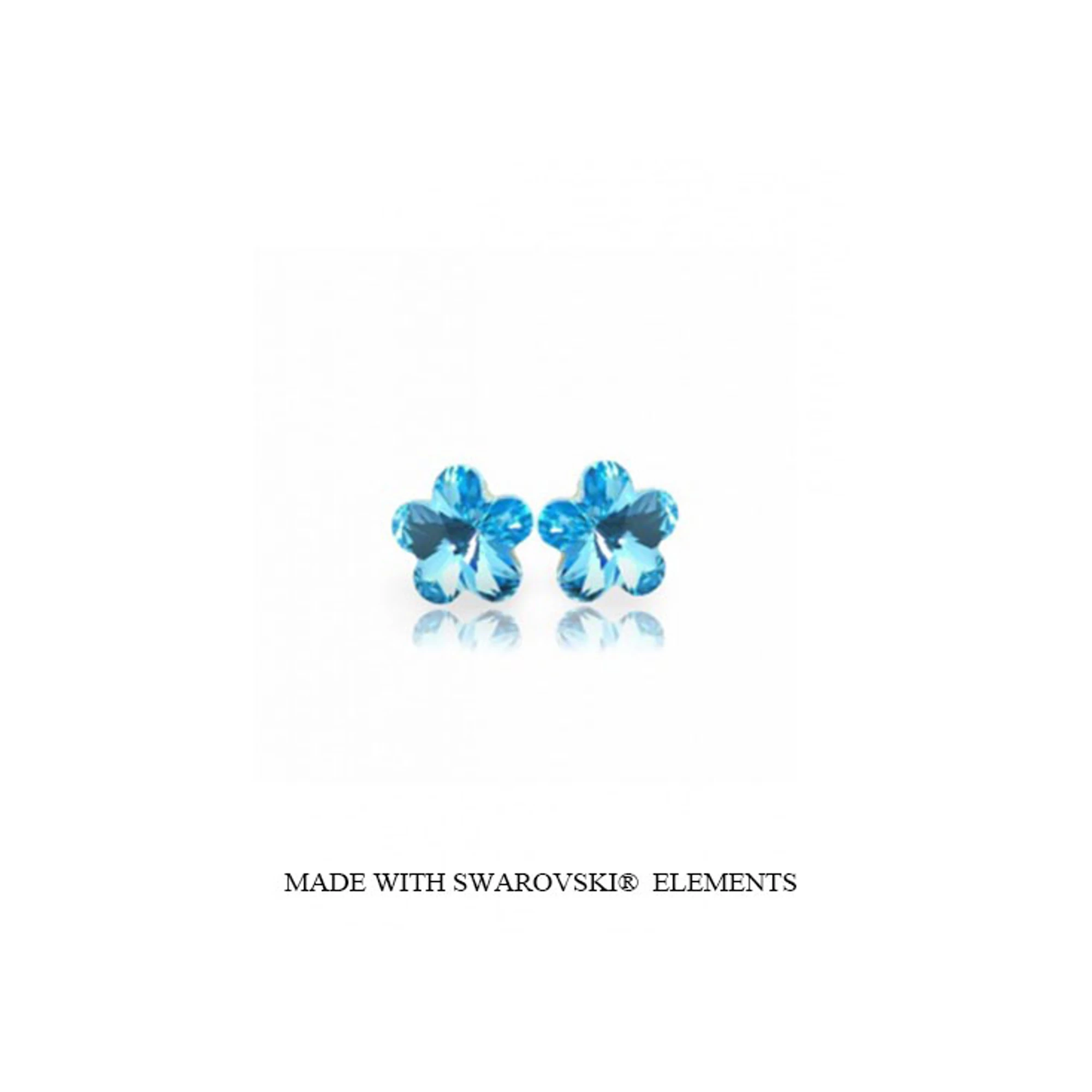 VIRÁG ALAKÚ KRISTÁLY FÜLBEVALÓ - aquamarine
