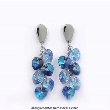 FÜRTÖS SZÍVEK - crystal  bermuda blue - aquamarine