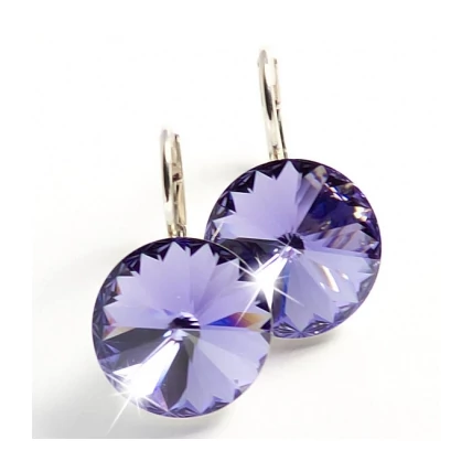 RIVOLI FRANCIAKAPCSOS FÜLBEVALÓ - 12mm-es KRISTÁLLYAL