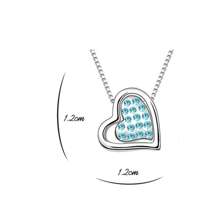 Kép 3/3 - SZÍV NYAKLÁNC - aquamarine