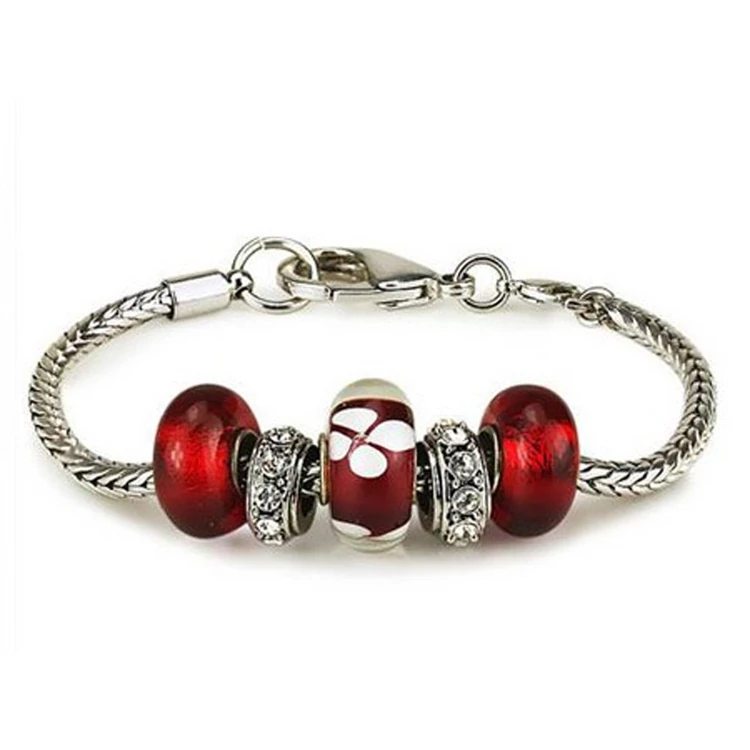 Kép 1/3 - CHARM KARKÖTŐ MURÁNÓI ÜVEG CHARMMAL – RED