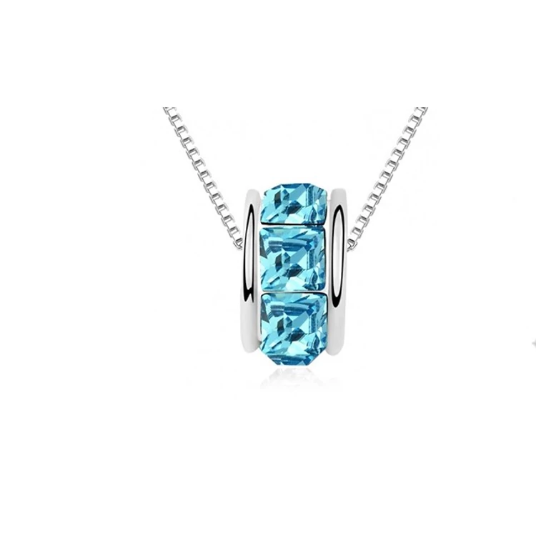 Kép 1/2 - KRISTÁLYGYÖNGY NYAKLÁNCAL -  aquamarine
