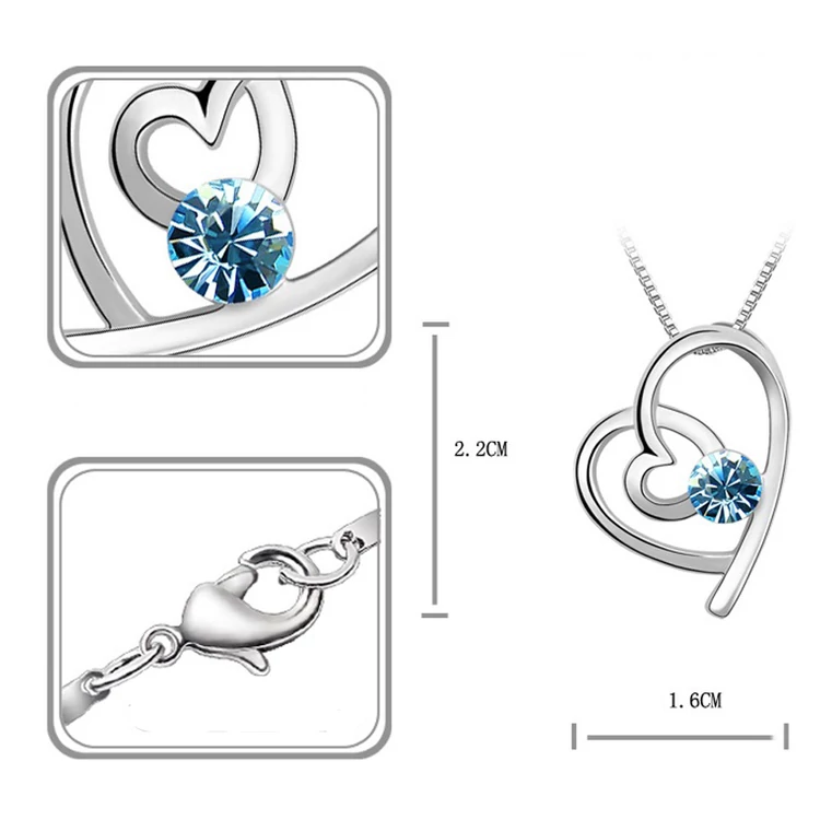 Kép 2/5 -  SZÍV A SZÍVBEN KRISTÁLYOS SZETT - aquamarine