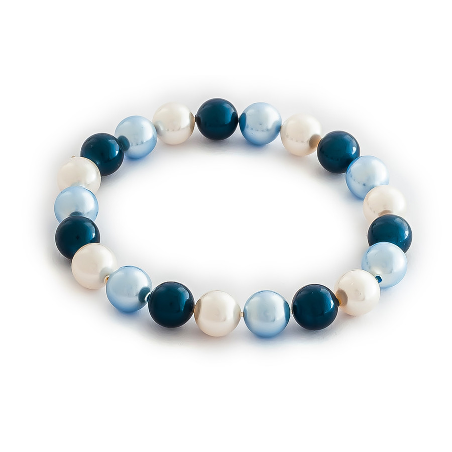 EGYSOROS GYÖNGY KARKÖTŐ - white/dark blue/light blue EGYSOROS GYÖNGY KARKÖTŐ - white/dark blue/light blue