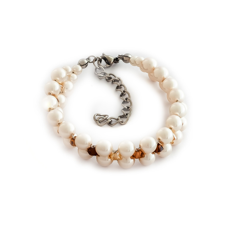 GYÖNGY KARKÖTŐ - KVARC KRISTÁLLYAL - white/smoked topaz GYÖNGY KARKÖTŐ - KVARC KRISTÁLLYAL - white/smoked topaz