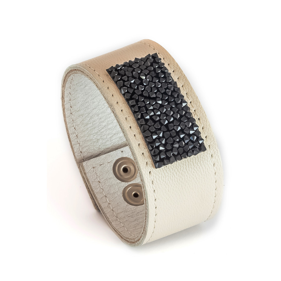 BŐR KARKÖTŐ SWAROVSKI KRISTÁLLYAL - beige BŐR KARKÖTŐ SWAROVSKI KRISTÁLLYAL - beige