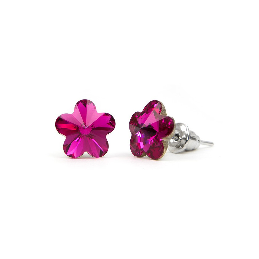 VIRÁG ALAKÚ KRISTÁLY FÜLBEVALÓ - fuchsia VIRÁG ALAKÚ KRISTÁLY FÜLBEVALÓ - fuchsia