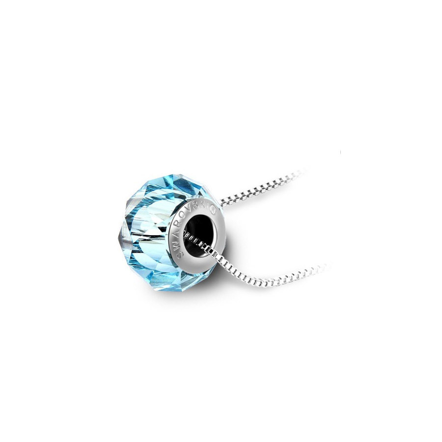 JÉGGYÖNGY KRISTÁLY NYAKLÁNCON - aquamarine JÉGGYÖNGY KRISTÁLY NYAKLÁNCON - aquamarine